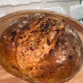 Картофельный хлеб с салом и луком, 450 гр.